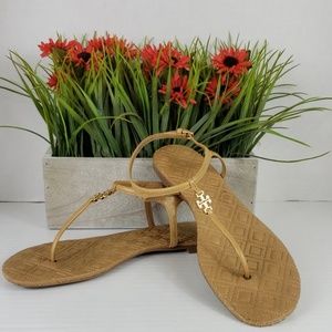 Tory Burch Marion Quilted Thong Sandals Size 8